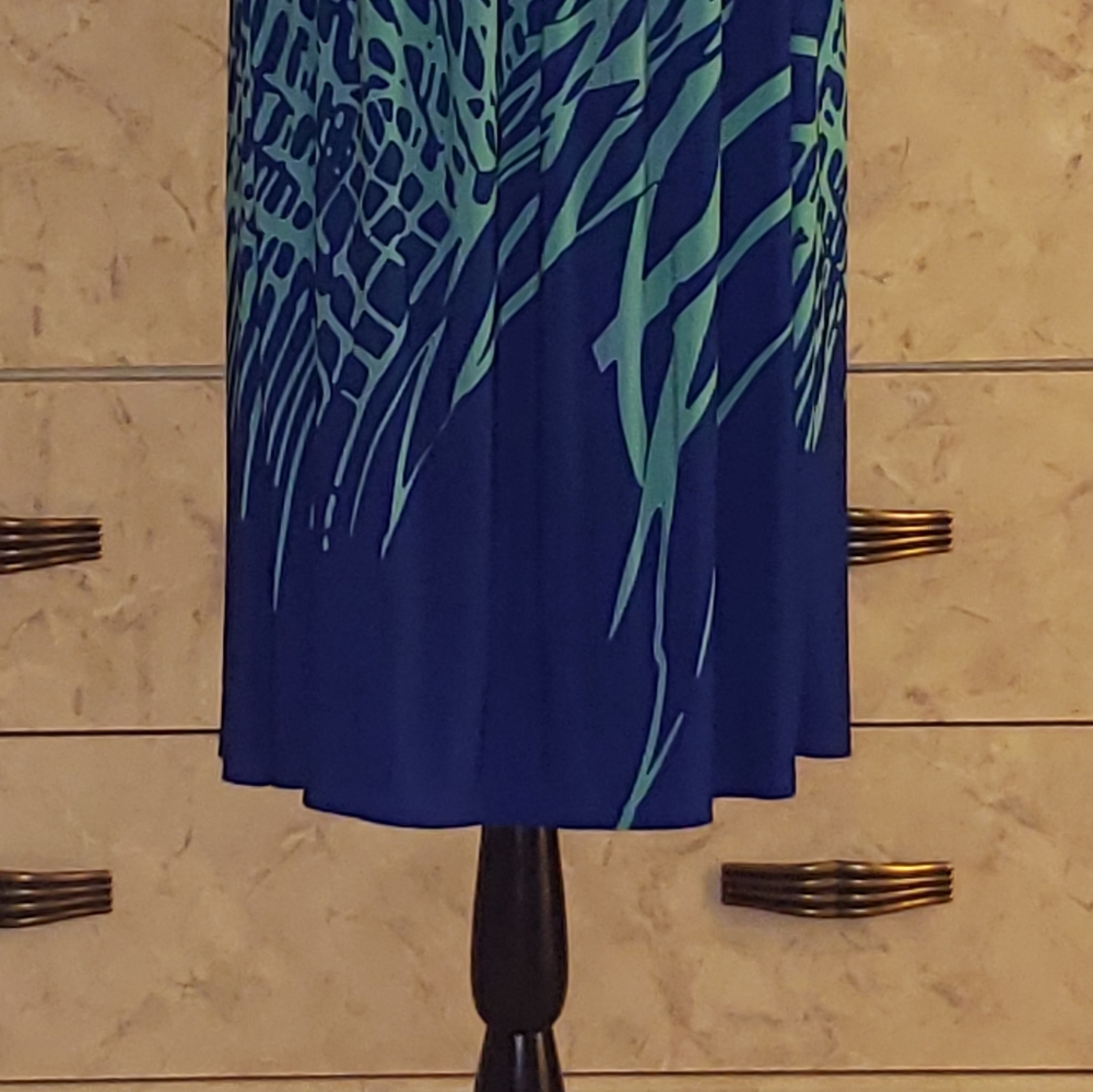Royal Blue/Turquoise Women's Dress by Glamour - Picture 3 of 6